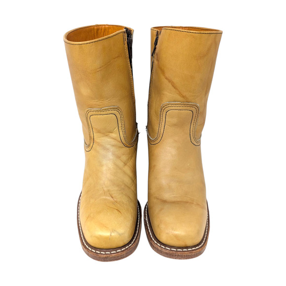 Frye Vintage Campus Boots Banana Yellow Leather Women’s Size 7.5 - Picture 2 of 8